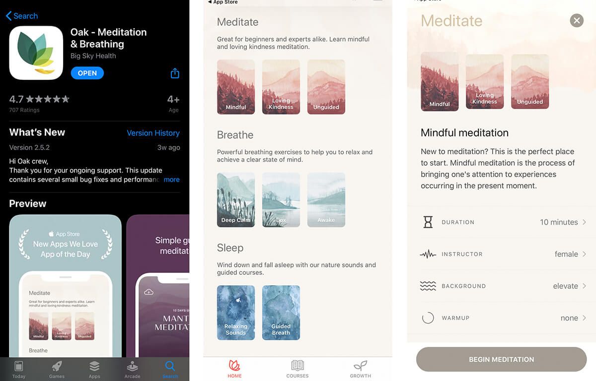 le-migliori-applicazioni-per-meditare-oak-meditation-app