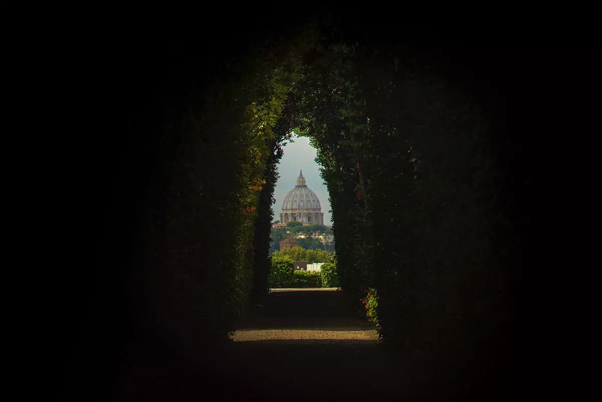 View from the keyhole in Rome