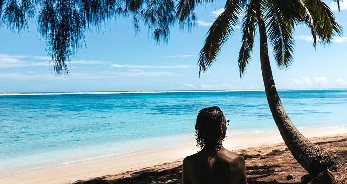 A beach in Rarotonga, Cook Island