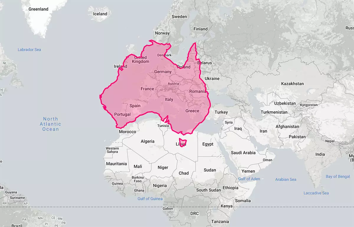 10 Things to know about Australia - Size of Australia