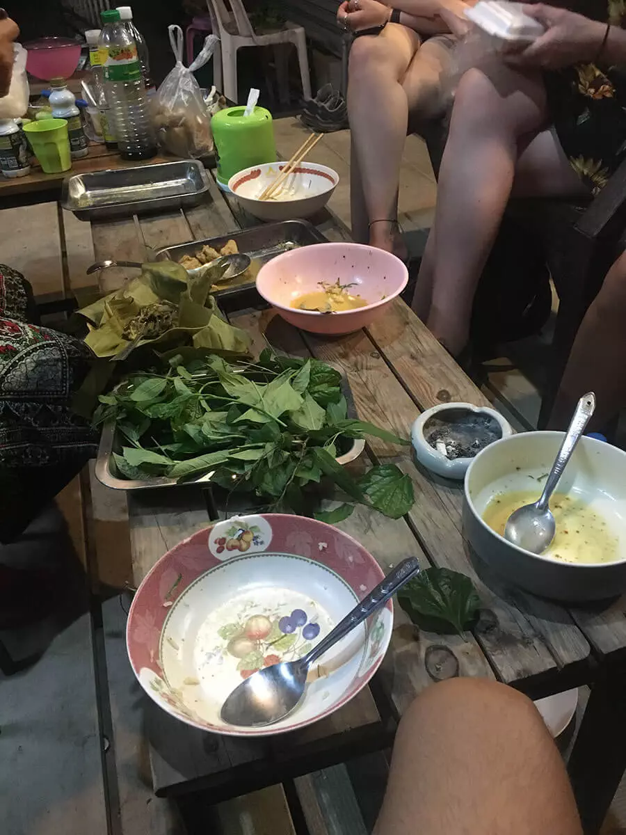 Eating some local food with Mimi in Kanchanaburi