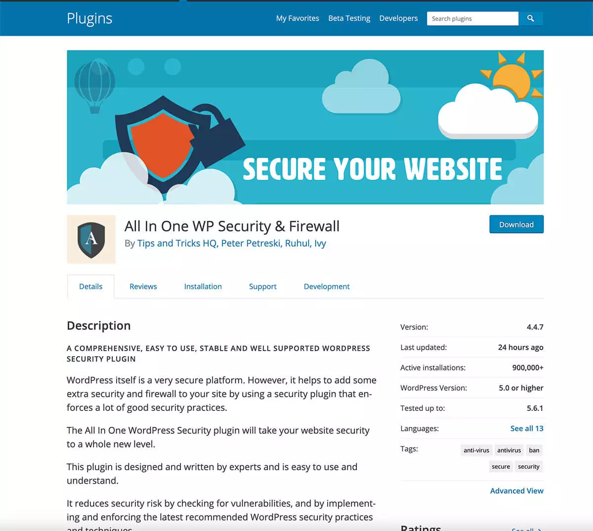 best wordpress plugins to use when starting a blog - all-in-one-wp-security